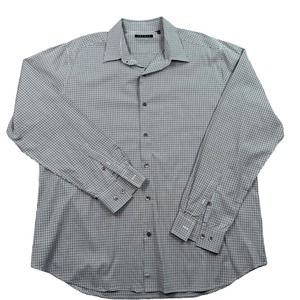 Theory Men's XXL Gray/Black Brushed Gingham‎ Long Sleeve Shirt